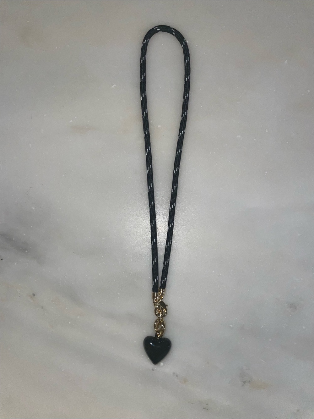 Roxanne Assoulin Black Cord Necklace with Puffy Heart Charm - Picture 4 of 9